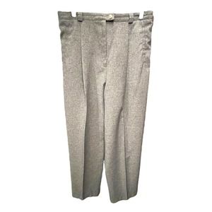 Vtg Y2K Marie Claire‎ Extra High Rise Heather Blue Gray Pleated Trousers Size 13